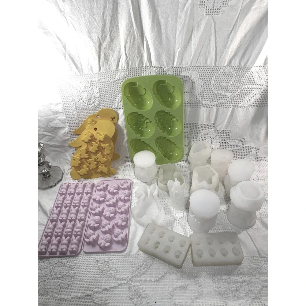 Easter Themed Silicone Mold 19 Lot Shapes Baking Chocolate Resin Soap Craft